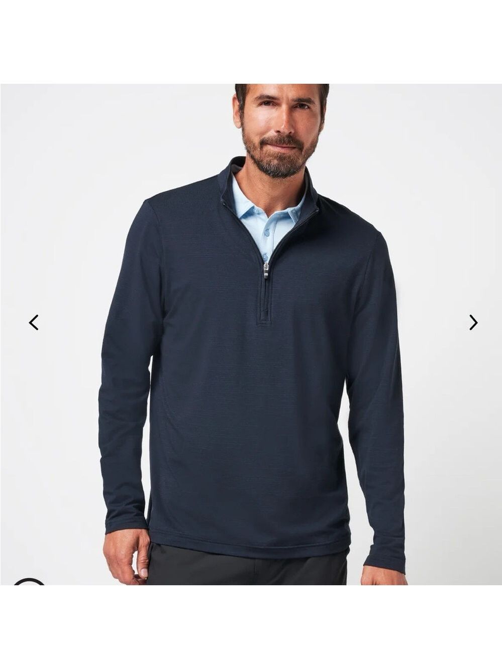 Men's Travis Mathew Navy The Heater Quarter Zip Sweater L